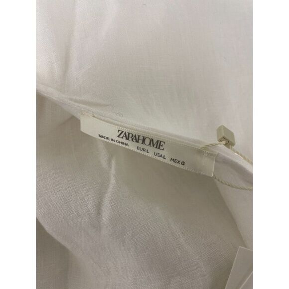 Zara Home Womens Nightgown Linen Pajamas Dress L Large White Midi NWT - Picture 5 of 8